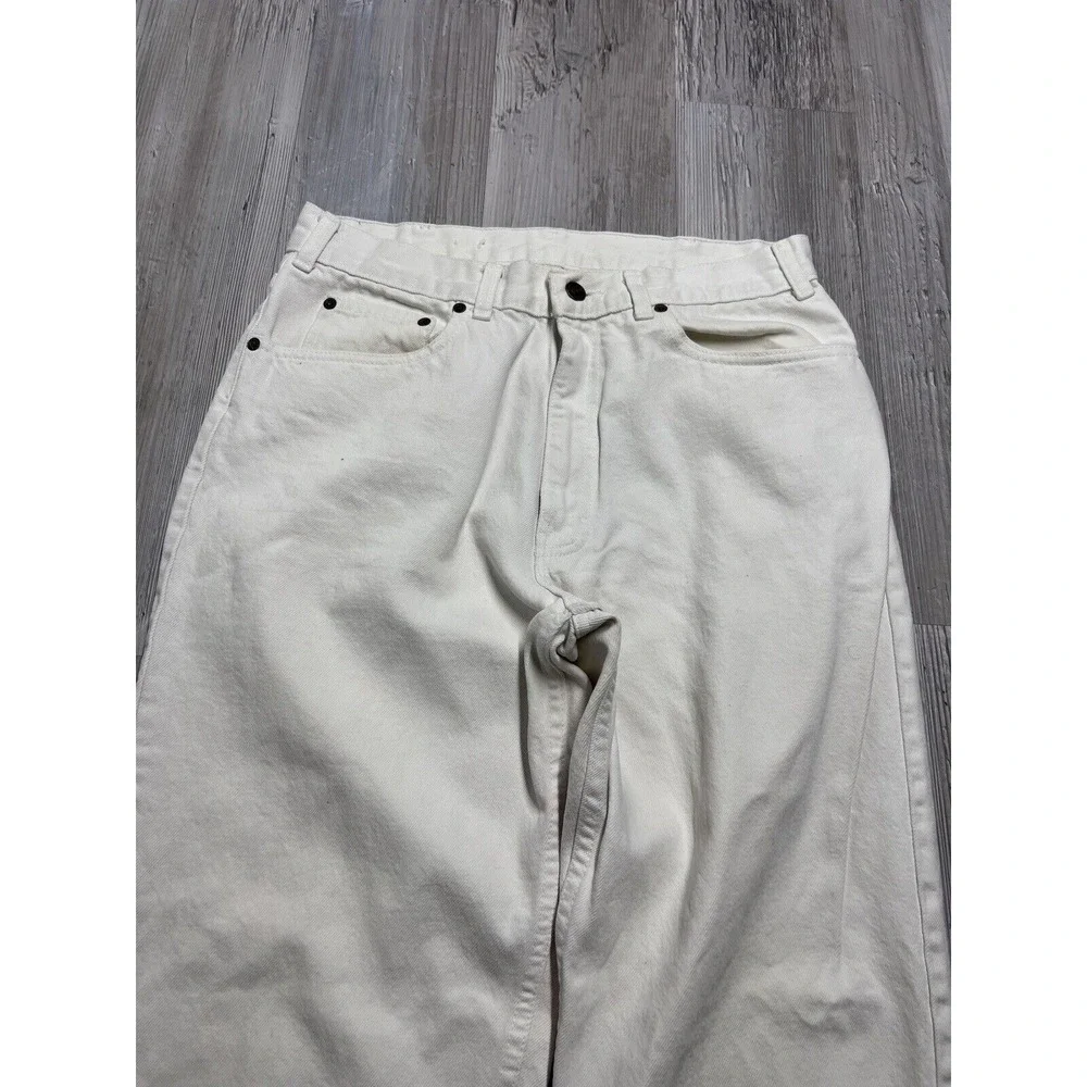 Vintage GAP Womens White Jeans Made In USA 80s 90s Denim Tapered Leg Size 31sx30